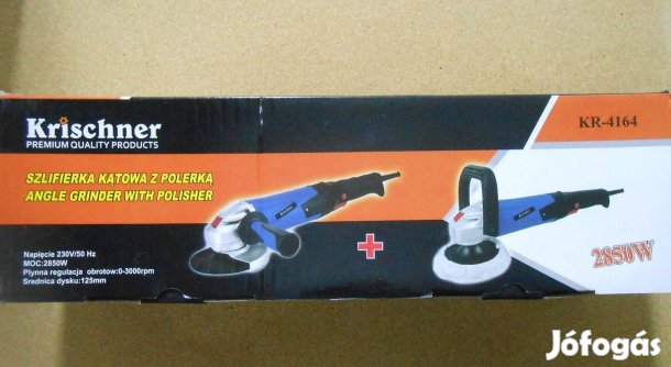 Krischner sarokcsiszoló + polírozógép egyben 2850W / 125mm