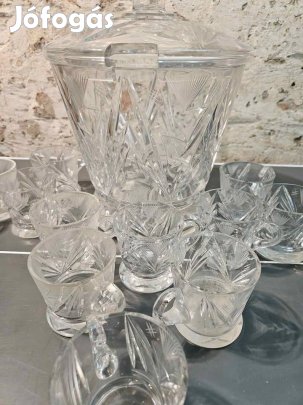 Kristály bolés tál, és poharak
