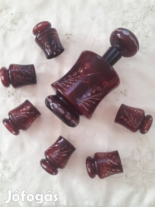 Kristály boros koccintó készlet hibátlan állapotban