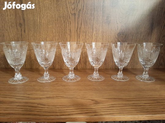 Kristály boros pohár készlet 80 as évek