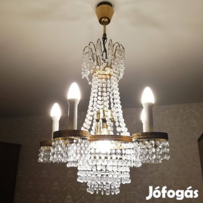 Kristály csillár 5 ágú retró