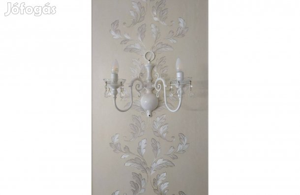 Kristály falikar, antik, nagyobb méretű fehér, szélessége 38 cm, magas