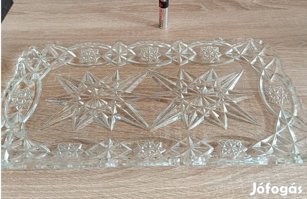Kristály kínáló tál 18*34 cm