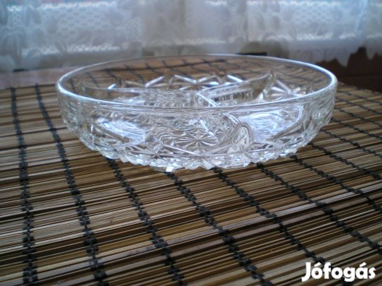 Kristály kínáló tál 3 rekeszes régi darab hibátlan