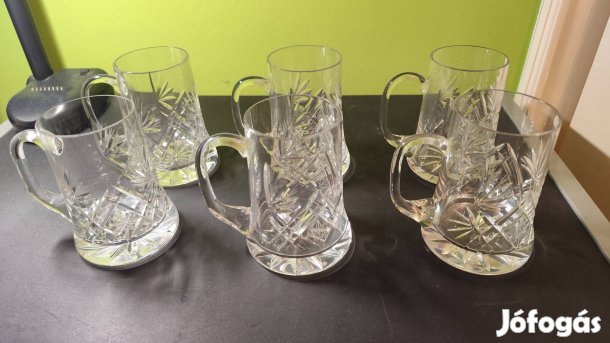 Kristály korsó készlet 