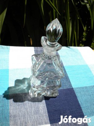 Kristály parfümös üveg csiszolt üveg dugóval