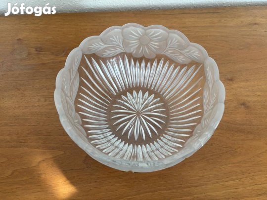 Kristály tál hibátlan vitrin állapot virágmintás
