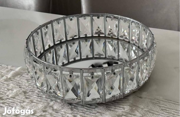 Kristály-tükörüveg kínáló tál dekor újszerű