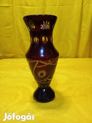 Kristály vaza, Üveg váza 27cm