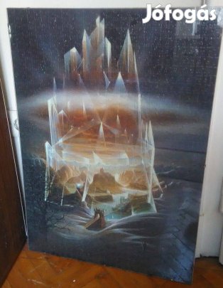 Kristályba zárt világ puzzle kép üveg képkerettel foszforeszkáló 50x70