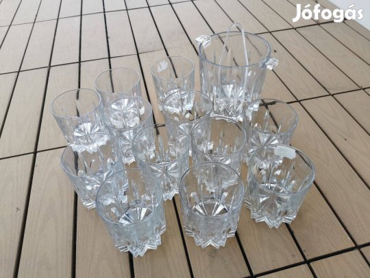 Kristálypohár és jégtartó 12+1 eladó