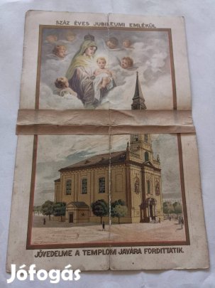 Krisztinavárosi Havas Boldogasszony-plébániatemplom emléklap ~1897 -