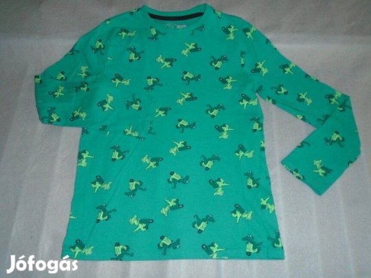 Krokodil mintás és zöld hosszú ujjú felső 8-9 évesre (méret 134)