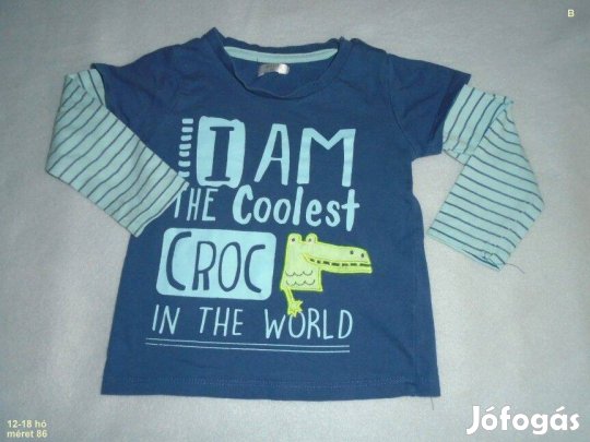 Krokodil mintás hosszú ujjú felső 12-18 hó (méret 86)