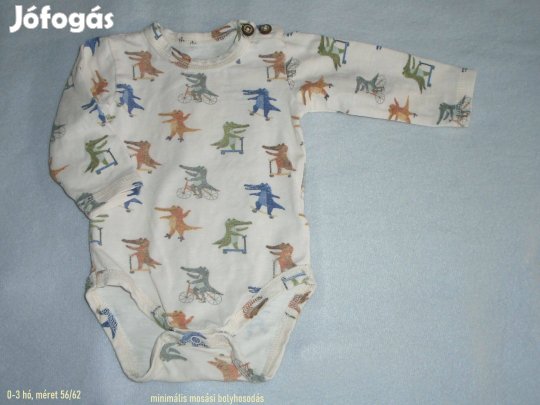 Krokodilos hosszú ujjú body 0-3 hó (méret 56 / 62)