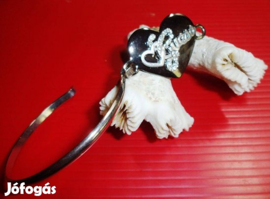 Kromozott ezüstözött diszköves női karkötő