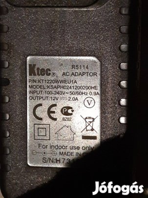Ktec DC adapter 12V 2,0A működő