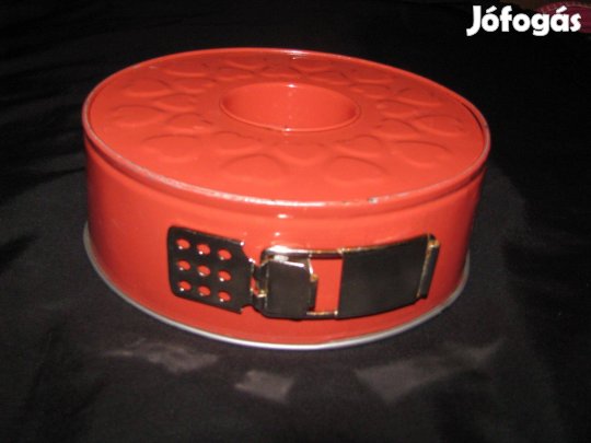 Kuglófsütő tepsi acélrugós 24 átmérő tapadás mentes piros