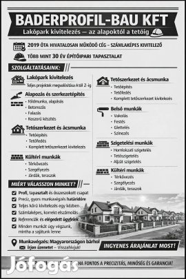 Kulcsrakész kivitelezés- teljes körű építőipari munkák garanciával