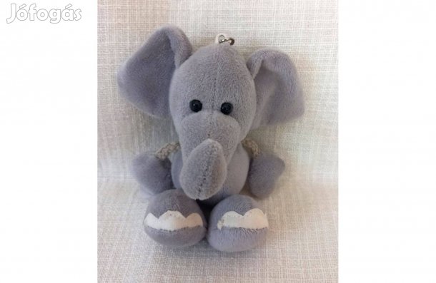 Kulcstartó, nagyon puha plüss kabala figurával, elefántos, 16 cm