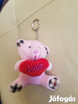 Kulcstartó kulcs tartó táska lógó Puha plüss maci medve Love felirat