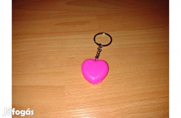 Kulcstartó rózsaszín szív gyógyszer / cukorka / rágó tartó
