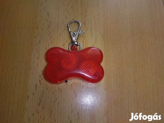 Kulcstartó világítós csont alakú nyakörv dísz kutya cica játék