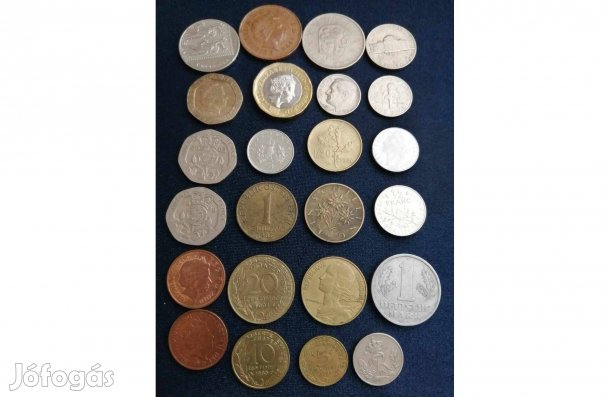 Külföldi fémpénzek 1000.-ft / db eladó!