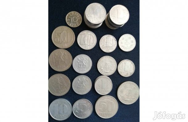 Külföldi fémpénzek 300.-ft / db eladók!
