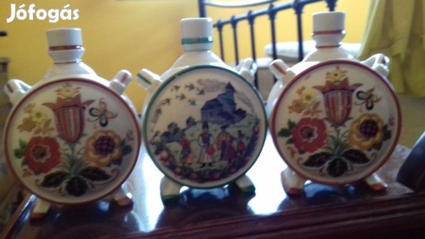 Különböző Zsolnay porcelán közepes kulacs 12cm hibátlanok