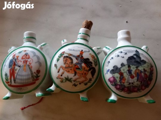 Különböző Zsolnay porcelán mini kulacs 8cm hibátlanok