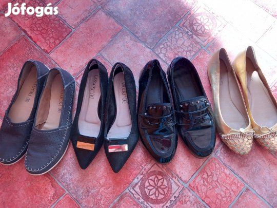 Különböző női un. balerina cipőbőr és lakbőr