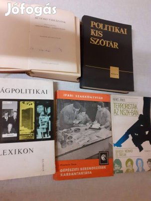 Különböző politikai könyvek a 70-es évekből