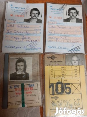 Különböző régi BKV ill MÁV bérlet