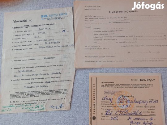 Különböző régi irat 4db egybe 1975