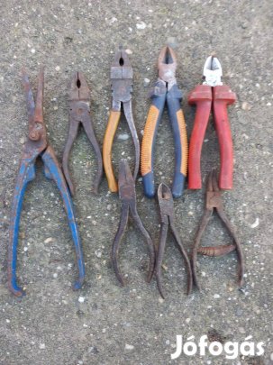 Különböző régi masszív kombinált fogó csípő fogó