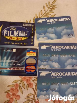 Különböző régi plasztik belépőkártya hitelkártya