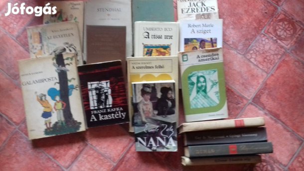 Különböző szépirodalmi regény vászon kötésbe