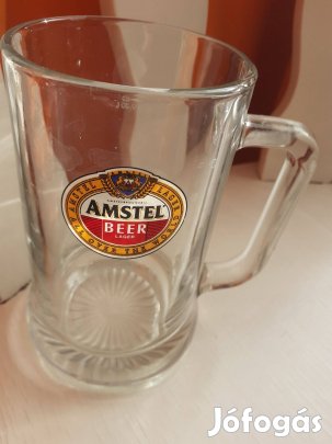 Különböző üveg söröskorsó Amstel, Budavári, Soproni hibátlanok