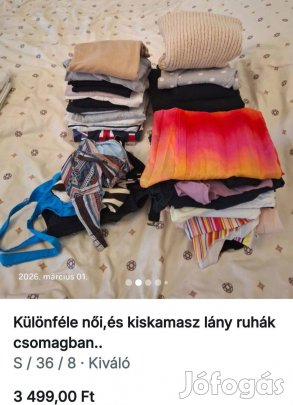 Különféle női,és kiskamasz lány ruhák csomagban. S / 36 /