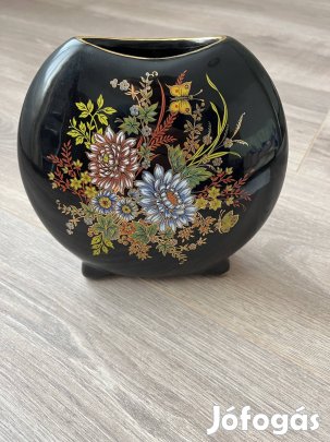 Különleges Manousos görög porcelán váza - 24K aranyozással