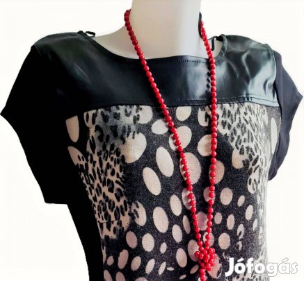 Különleges, Elöl Leopárd Mintás, Bőr Betéttel Tunika Kód: TU 184