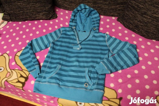 Kulonleges kek kapucnis zsebes pulcsi, 40, M (2x viselt)