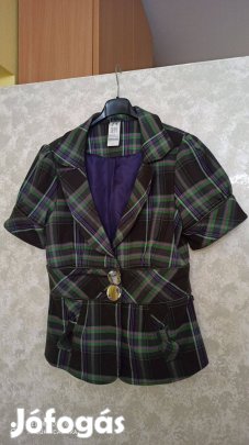 Különleges kockás blézer M-es