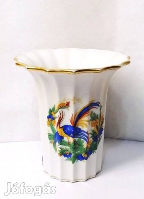 Különleges madaras mintázatú Rosenthal porcelán váza Németországból, e