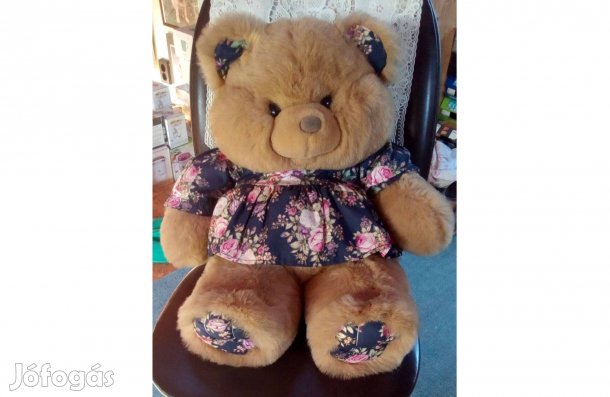 Különleges plüss kislány maci 55 cm - Új