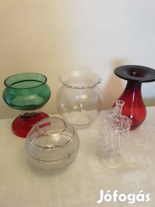 Különleges retró, antik üveg virágtartó váza vadonatúj állapotban