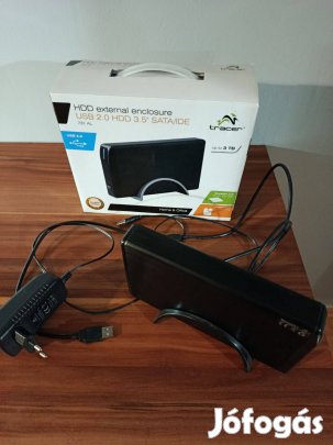 Külső winchester merevlemez tartozékeival