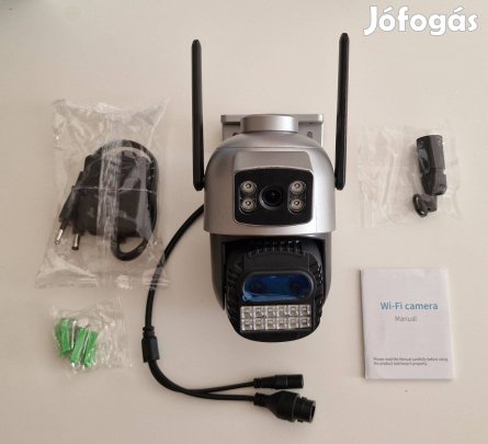 Kültéri IP kamera 4K 15MP 3 lencsés WiFi kamera 10x zoom