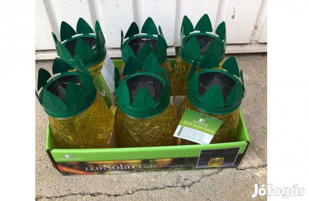 Kültéri Szolár 6 db ananász napelemes üveg 170x90 mm lámpa LED lámpa